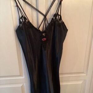 Victoria Secret Pink Embroidered Babydoll Nightgown sexy Lingerie Sheer 34 C